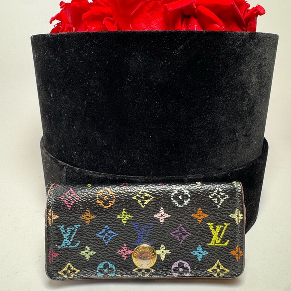 Louis Vuitton Black Multicolor Murakami Key Holder Lilac Purple Interior - Picture 1 of 11
